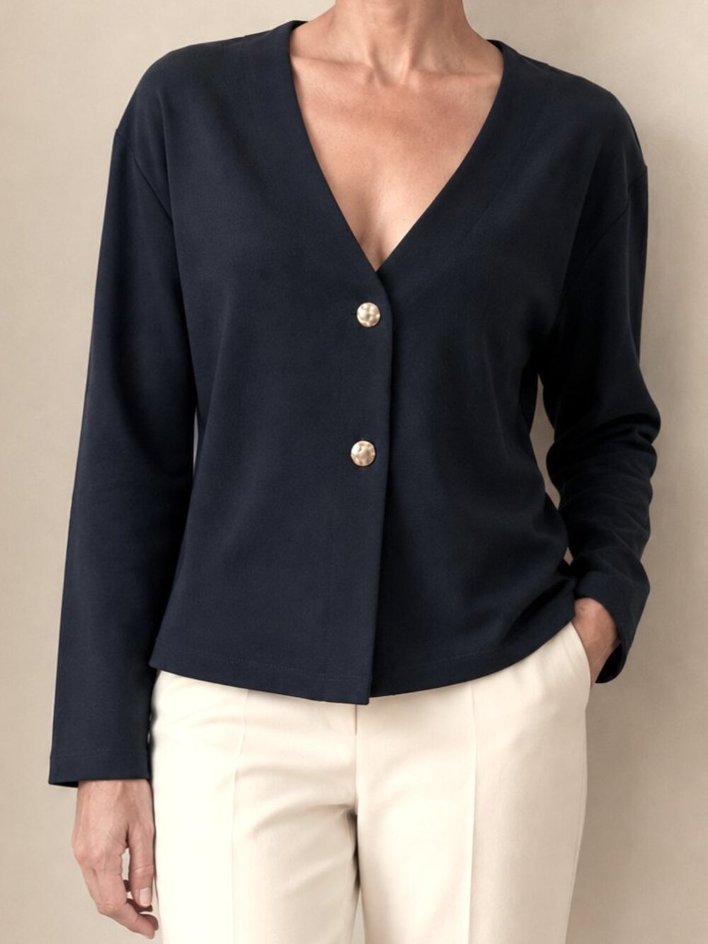 PRIMARK Black Structured Minimalist V Neck Jacket AW25 NWOT